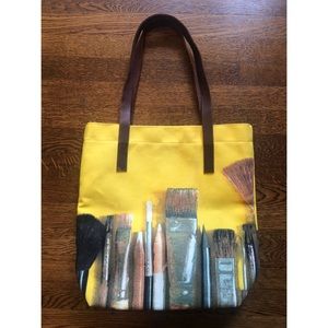 Ella Doran leather handled artist tote bag